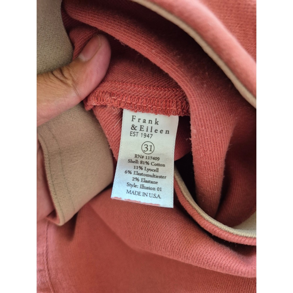 Frank & Eileen Derry Illusion Pull On Pants Raw Hem Size 31 - Picture 5 of 9